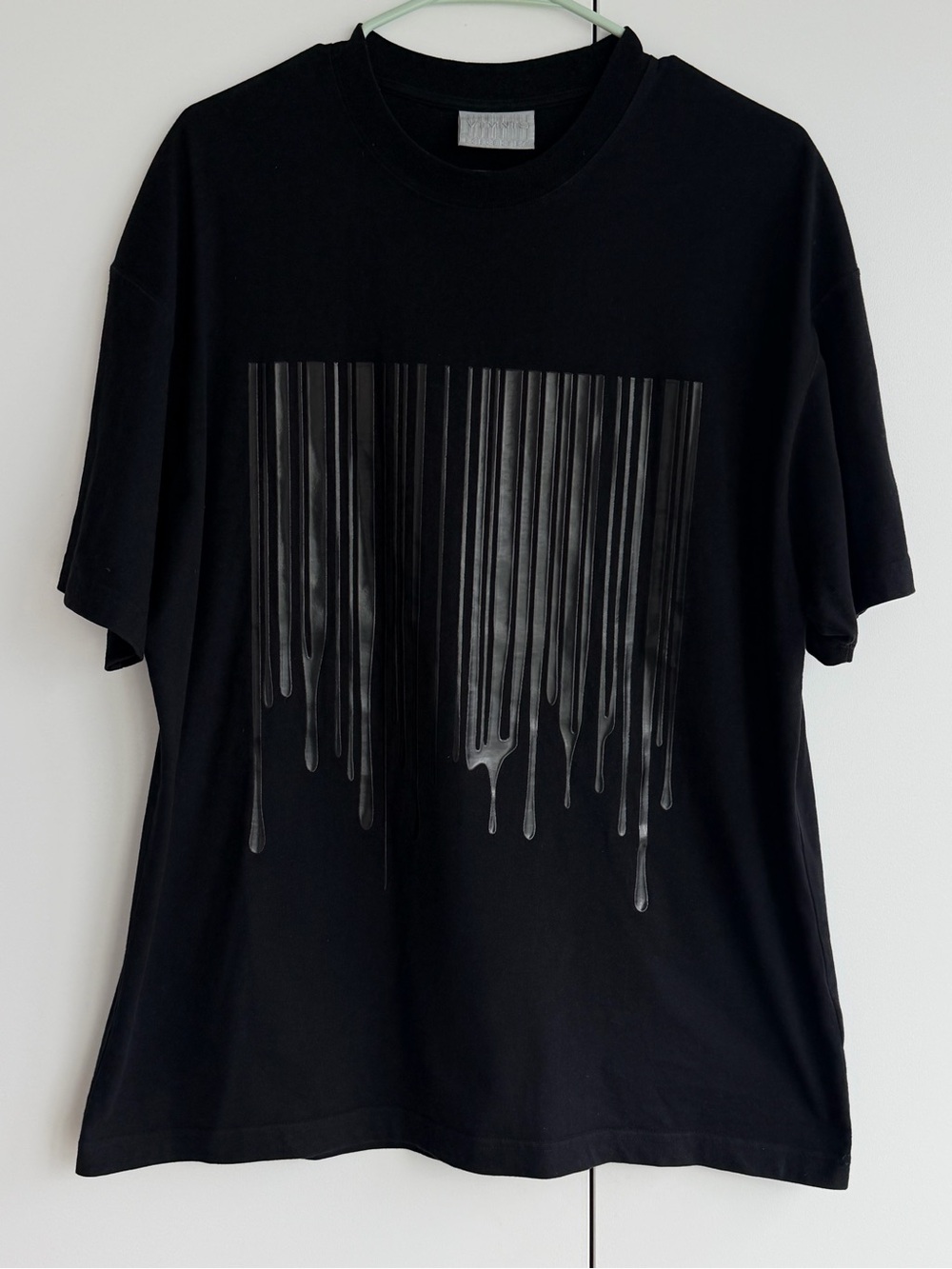 Vetements Black Graphic Drip-Print Men's T-Shirt